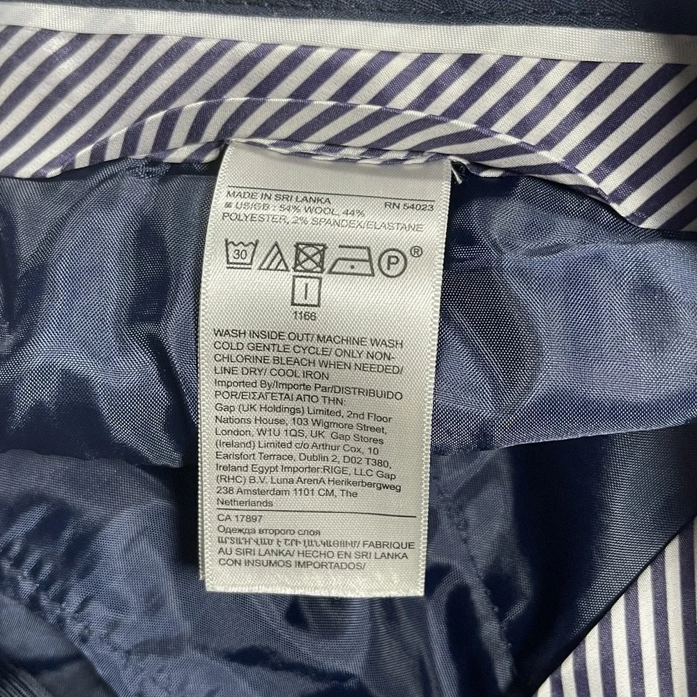 Banana Republic Logan Navy Dress Pants Men's 4L Flat Front Career Trousers